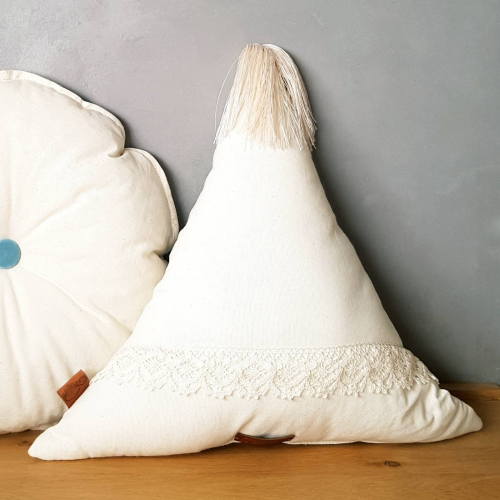 poduszka trójkąt natura z bawełny