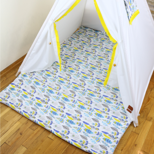 mata dla dzieci do namiotu tipi piórka jedna strona