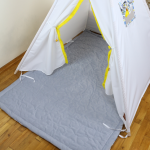 mata dla dzieci do namiotu tipi piórka druga strona z miękkiego velvetu