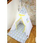 otwarty namiot tipi dla dzieci z matą piórka