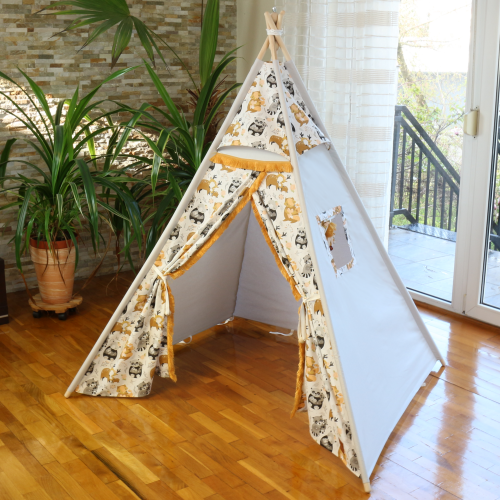 namiot tipi dla dzieci w zwierzątka leśne