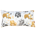 prostokątna poduszka strona w zwierzaki: jelonki, liski, pandy, szopy pracze