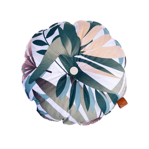 okrągła poduszka w dżunglę bawełna jungle palm boho