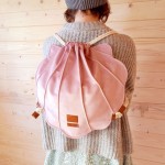 Worek plecak z kieszonką Muszla różowa 