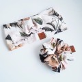 opaska na głowę, gumka scrunchie kwiaty vintage