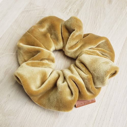 gumka do włosów scrunchie złoty miód