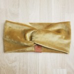 Opaska na głowę włosy na uszy velvet welur zlota