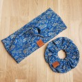 opaska na głowę, uszy, włosy do kompletu z gumką scrunchie złoty ocean