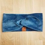 Opaska na głowę włosy na uszy welur szmaragdowy