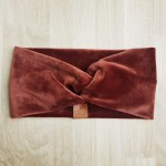 Opaska na głowę włosy uszy welur rudy ceglasty