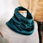 Komin na szyję velvet welur butelkowa zieleń