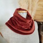 Komin na szyję velvet welur rudy ceglasty