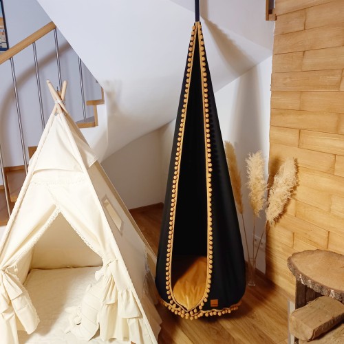 huśtawka kokon, fotel wiszący, hamak bujany
