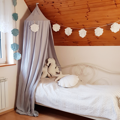 baldachim do łóżeczka szary