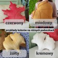 dekoracje jesienne do domu kolorowe poduszki liście