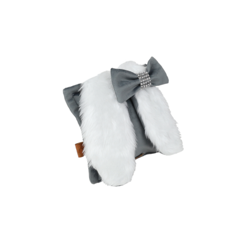 poduszka dekoracyjna mini zając welur_ciemny popiel_2