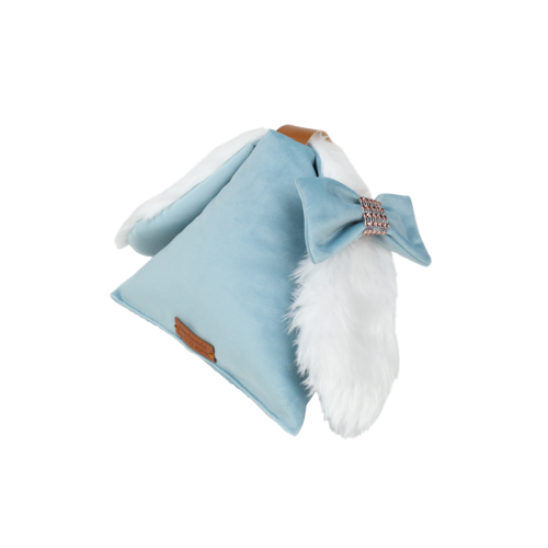 poduszka dekoracyjna mini zając piramidka welur_jasny niebieski front