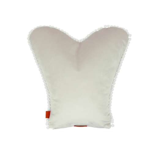 poduszka dekoracyjna serce welur krem